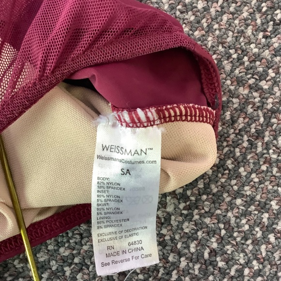 1 of 2 maroon Weissman size adult small costume dress Adult size small. - Picture 3 of 8